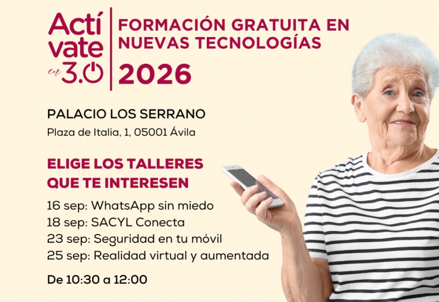 Fundación Ávila impartirá cuatro talleres gratuitos para mayores de 65 años con el apoyo de Fundación “la Caixa” a través de CaixaBank.