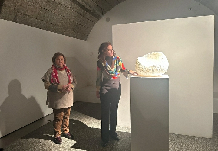 Las esculturas de piedra de Susana Botana aterrizan en el Palacio Los Serrano